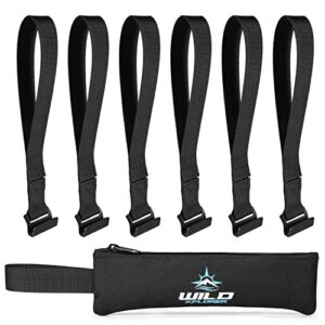 wildxplorer rooftop cargo tie down hook straps for securing any car roof bag, cargo carrier or car top carrier. attach to door frame, no roof rack required. suitable for a 4 door car, suv, jeep, truck