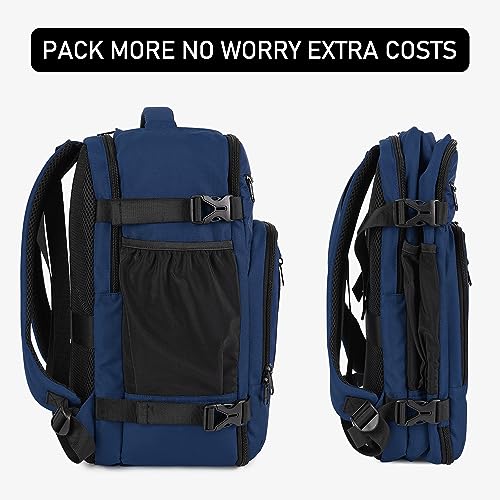 ECOHUB 16'' Travel Backpack For Women Men Airline Approved Personal Item Travel Bag Travel Essentials Laptop Backpack Casual Daypack Small Hiking Backpack Lightweight Waterproof Backpack, Blue
