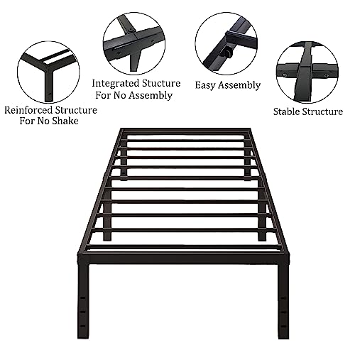 caziwhave Twin XL Bed Frame 18 Inch High Max 3500 lbs Heavy Duty Metal Mattress Foundation Platform Sturdy Steel Slat Support Twin XL Size No Box Spring Needed Easy to Assembly Noise Free Non Slip