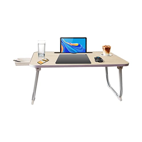 Laptop Desk for Bed Table Lap Folding with Cup Holder for Eating Laptops Perfect for Home Office Bedroom