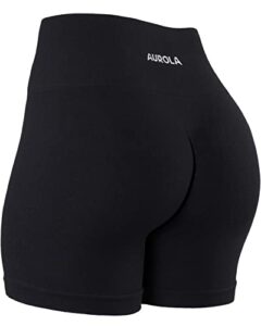 aurola power workout shorts for women seamless scrunch gym yoga running active short black