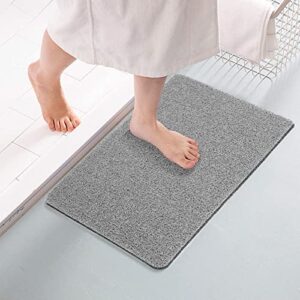 Joyhalo Shower Mats for Showers Anti Slip for Elderly, 17'' x 30'' Non Slip Bath Mat for Inside Shower, Bath Tub Mats for Bathroom Non Slip for Shower, PVC Loofah Bathroom Mats, Grey