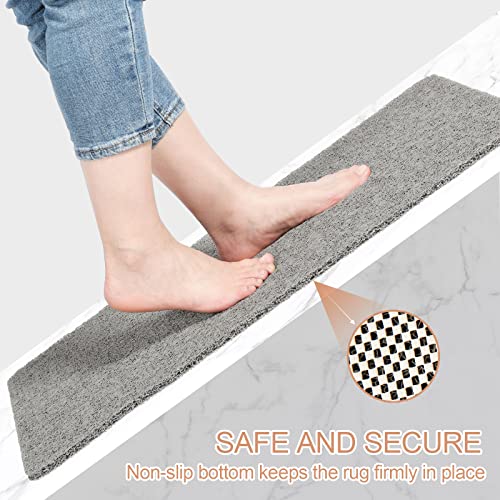 Joyhalo Shower Mats for Showers Anti Slip for Elderly, 17'' x 30'' Non Slip Bath Mat for Inside Shower, Bath Tub Mats for Bathroom Non Slip for Shower, PVC Loofah Bathroom Mats, Grey