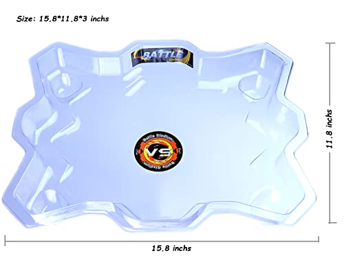 17Tek Bey Stadium Battle Arena Training Ground for Beyblade Battling Game (Transparent with Light)