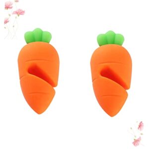 2pcs Kitchen Utensil Holder Silicone Spatulas Cakesicle Stand Soup Pot Lid Lifter Overflow Tools Silicone Clip Pot Carrot Pan Bracket Boil Guard Kitchen Tool Pot Cover Stopper