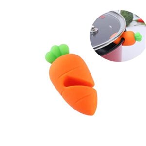 2pcs Kitchen Utensil Holder Silicone Spatulas Cakesicle Stand Soup Pot Lid Lifter Overflow Tools Silicone Clip Pot Carrot Pan Bracket Boil Guard Kitchen Tool Pot Cover Stopper