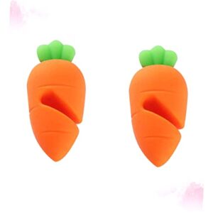 2pcs Kitchen Utensil Holder Silicone Spatulas Cakesicle Stand Soup Pot Lid Lifter Overflow Tools Silicone Clip Pot Carrot Pan Bracket Boil Guard Kitchen Tool Pot Cover Stopper