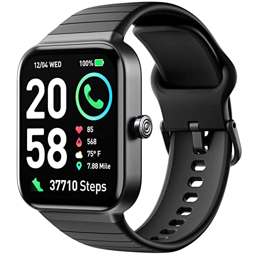 Fitpolo Smart Watch for Men Women, 1.8" Fitness Watches Call Alexa 100+ Workouts SpO2 Heart Rate Monitor Sleep Calorie Step Counter Waterproof Activity Trackers and Smartwatches for Android iPhone