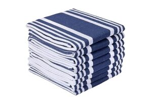 urban villa dish cloths 12x12 trendy stripes dish cloths for kitchen indigo blue/white color set of 8 quick drying dish cloths highly absorbent cotton with mitered corners kitchen dish towels