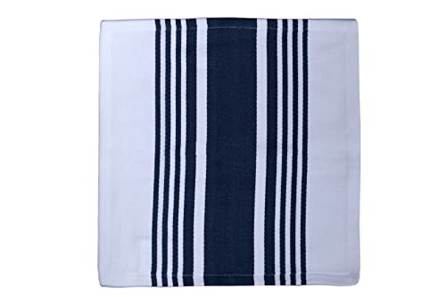 Urban Villa Dish Cloths 12x12 Trendy Stripes Dish Cloths for Kitchen Indigo Blue/White Color Set of 8 Quick Drying Dish Cloths Highly Absorbent Cotton with Mitered Corners Kitchen Dish Towels