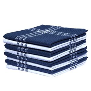 urban villa dish cloths waffle dish cloths for kitchen indigo blue/white color set of 8 quick drying dish cloths highly absorbent cotton size 12x12 inches with mitered corners kitchen dish towels