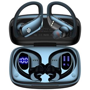wireless earbuds for microsoft surface pro 9 bluetooth headphones 48hrs play back sport earphones with led display over-ear buds with earhooks built-in mic