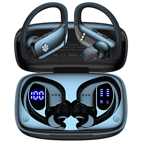 Wireless Earbuds for Microsoft Surface Pro 9 Bluetooth Headphones 48hrs Play Back Sport Earphones with LED Display Over-Ear Buds with Earhooks Built-in Mic