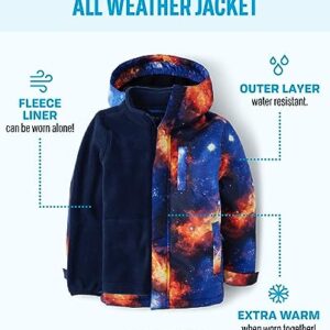 The Children's Place Baby Boys' and Toddler Heavy 3 in 1 Winter Jacket, Wind Water-Resistant Shell, Fleece Inner, Dino, 2T