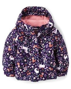 the children's place baby girls' and toddler heavy 3 in 1 winter jacket,wind water-resistant shell,fleece inner, empire purple, 3t