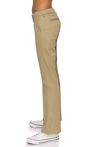 KHAKI & BLUE Women's Work Pants – Low Rise Flared Leg Bootcut Casual Trousers with Pockets 79626JTW098CA Khaki 10