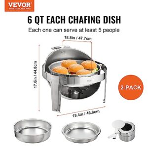 VEVOR Chafing Dish Buffet Set, 2 Packs, Silver