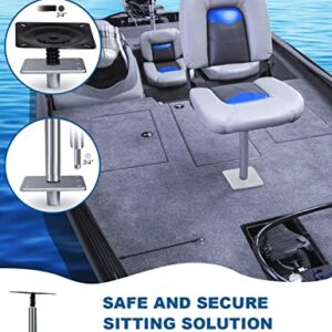 MATINA Boat Seat Base, 7" x 7" Aluminum Boat Seat Pedestal & Base with 3/4" Pin Post Socket, Heavy Duty Boat Accessories for Boat Seat Post & Boat Seat Mount to Install Boat Seats, 1 Pack