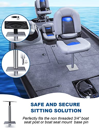 MATINA Boat Seat Base, 7" x 7" Aluminum Boat Seat Pedestal & Base with 3/4" Pin Post Socket, Heavy Duty Boat Accessories for Boat Seat Post & Boat Seat Mount to Install Boat Seats, 1 Pack