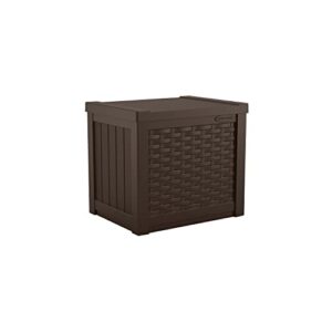 Suncast 73-Gallon Medium Deck Box - Lightweight Resin Indoor/Outdoor Storage Container and Seat, Mocha Brown & 22-Gallon Small Deck Box - Lightweight Resin Indoor/Outdoor Storage Container and Seat