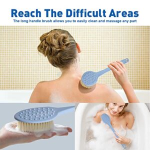 zxbaers Back Brush for Shower, 2 Pack Bath Brush Long Handle with Medium Stiff Bristles, Back Scrubbers for Use in Shower Men & Women Body Exfoliating Bath or Dry Brush