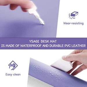 YSAGi Non-Slip Desk Pad,Mouse Pad,Waterproof PVC Leather Desk Table Protector,Ultra Thin Large Desk Blotter, Easy Clean Laptop Desk Writing Mat for Office Work/Home/Decor(Lavender, 31.5" x 15.7")