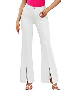 grapent womens jeans bell bottoms for women high waisted jeans for women flare bottom jeans women 70s flare pants for women stretch jeans for women color brilliant white size 10