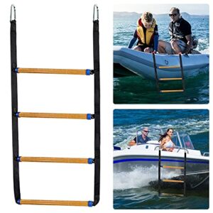 boat rope ladder - 4 step marine rope ladder, portable boat folding ladder for inflatable boat, kayak, motorboat, canoeing (4 step)