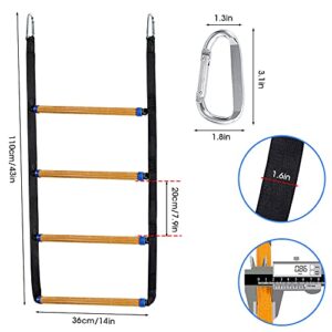 Boat Rope Ladder - 4 Step Marine Rope Ladder, Portable Boat Folding Ladder for Inflatable Boat, Kayak, Motorboat, Canoeing (4 Step)