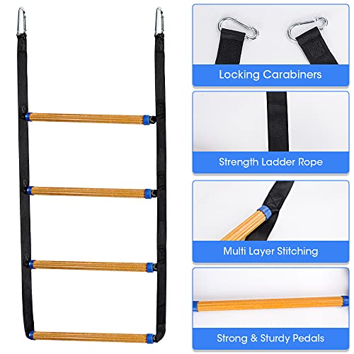 Boat Rope Ladder - 4 Step Marine Rope Ladder, Portable Boat Folding Ladder for Inflatable Boat, Kayak, Motorboat, Canoeing (4 Step)