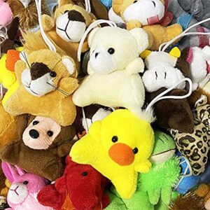 SOFLIY 48Pcs Mini Plush Animal Toy Set,Cute Animals Keychain Decoration for Kids ＆ Adult，Goodie Bag Fillers, Carnival Prizes，Small Stuffed Animal Bulk for Boys Girls，Party Favors