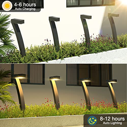 WdtPro Solar Outdoor Lights Pathway, 6 Pack Bright Outdoor Solar Lights Waterproof, 12 Hrs Solar Garden Lights Decorative, Auto On/Off Solar Lights for Outside Landscape Path Yard Walkway Driveway