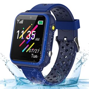 smart watch for kids, kids smart watches phone with sos call camera games recorder alarm flashlight music player for 3-12 boys christmas birthday gifts