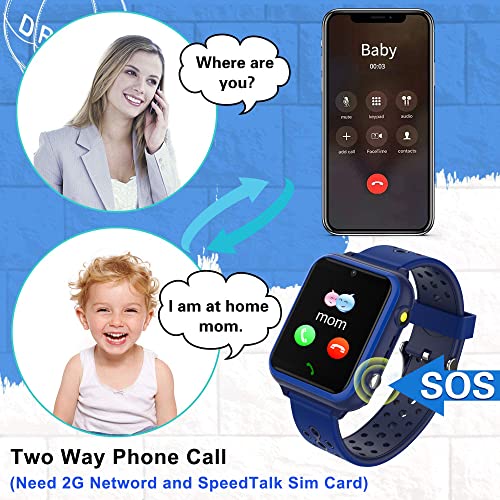 Smart Watch for Kids, Kids Smart Watches Phone with SOS Call Camera Games Recorder Alarm Flashlight Music Player for 3-12 Boys Christmas Birthday Gifts