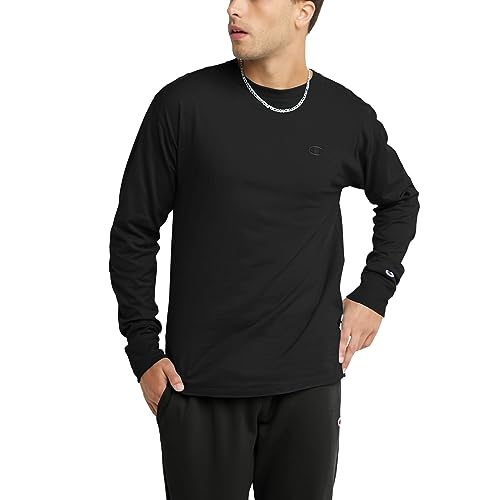 Champion Men's, Classic Long Sleeve Graphic T-Shirt (Reg. or Big & Tall), Black, 4X-Large Big