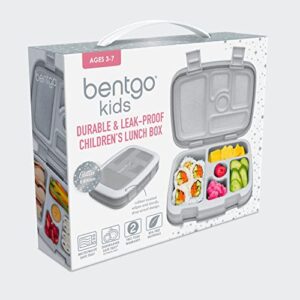 Bentgo® Kids 5-Compartment Lunch Box - Glitter Design for School, Ideal for Ages 3-7, Leak-Proof, Drop-Proof, Dishwasher Safe, & Made with BPA-Free Materials (Glitter Edition - Silver)