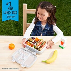 Bentgo® Kids 5-Compartment Lunch Box - Glitter Design for School, Ideal for Ages 3-7, Leak-Proof, Drop-Proof, Dishwasher Safe, & Made with BPA-Free Materials (Glitter Edition - Silver)