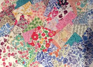 16 liberty fabric scrap 3"x 3" inch charm squares patchwork quilting multicolours