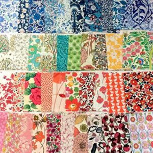 36 Liberty Tana Lawn Fabric Scraps 3"x 3" Charm Squares Patchwork Quilting MULTICOLOURS