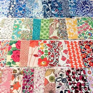 36 Liberty Tana Lawn Fabric Scraps 3"x 3" Charm Squares Patchwork Quilting MULTICOLOURS