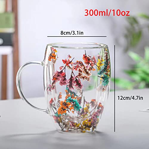 NBHUZEHUA Double Wall Glass Coffee Mugs Clear Cups for Cappuccino Tea Espresso Latte Hot Beverages Glasses Birthday Gifts for Women Her