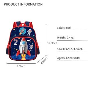 YUNYINIE Kids Space Astronaut Backpack for Boys Girls, Modern Travel Galaxy Rocket School Book Bags,12.6 Inch