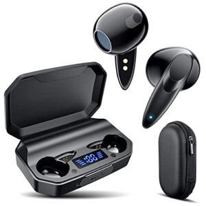 acaget stereo wireless earbuds for samsung galaxy s23 s22 s21 ultra a53 a54 5g, 50h playtime bluetooth headphones led digital display earphone with charging box headset for cell phone laptop tv black