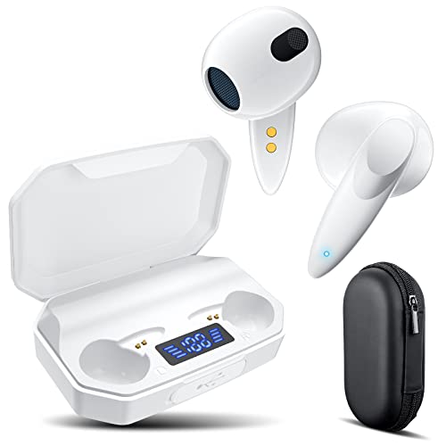 ACAGET Wireless Headphones for Pixel 7 Pro 7A 6 Fold, 50H Playtime Bluetooth Earbuds with LED Digital Display Charging Box Noise Canceling Headset Stereo Earphones for Samsung S23 S22 Android Phones