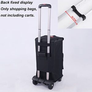 Folding Shopping Hand Cart Replacement Bag, Portable Waterproof Shopping Cart Backup Trolley Bags, Reusable Shopping Spare Bag Black