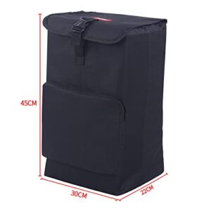 Folding Shopping Hand Cart Replacement Bag, Portable Waterproof Shopping Cart Backup Trolley Bags, Reusable Shopping Spare Bag Black