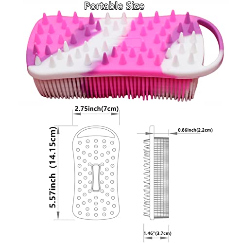 Cinlitek 2Pack Dual Sided Silicone Body Scrubber for Exfoliating, Shower&Scalp Massage, 2 in 1 Bath&Shampoo Brush,Soft Body Exfoliator Silicone Loofah Shower Scrubber Brush for All Kinds of Skin