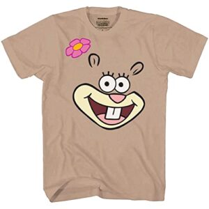 spongebob squarepants: sandy cheeks face t-shirt (medium) tan