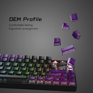 XVX Pudding Keycaps - PBT Keycaps, 165 Keys Keyboard Keycaps, OEM Profile Keycaps Set, Custom Keycaps for 61/68/84/87/82/100 Cherry Gateron MX Switches Mechanical Keyboard - Black Purple