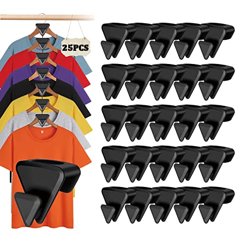 25 Pcs Space Saving Hanger Hooks, Clothes Hanger Connector Hooks, Heavy Duty Cascading Hanger Hooks for Organizer Closet, Fits All Hangers